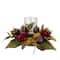 22&#x22; Mums with Pomegranate Fall Candle Holder Centerpiece